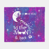 Couverture Polaire Je T'Aime Sur La Lune Et De Retour (Devant (Horizontal))