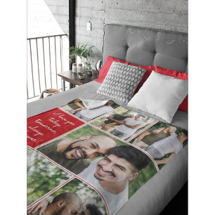 Couverture Polaire Je t'aime toujours et pour toujours Collage de 6 p