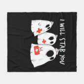 Couverture Polaire Je Te Te Te Te Fantôme Infirmière Drôle RN Hallowe (Devant (Horizontal))