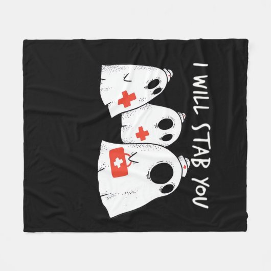 Couverture Polaire Je Te Te Te Te Fantôme Infirmière Drôle RN Hallowe (Devant (Horizontal))