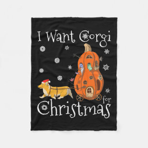 Couverture Polaire Je Veux Corgi Pour Noël Funny Père Noël Corgi Chie