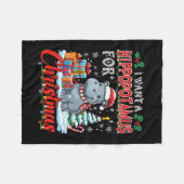 Couverture Polaire Je Veux Un Hippopotame Pour Le Costume De Noël Hip (Devant (Horizontal))