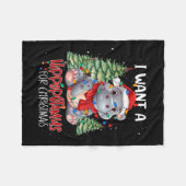 Couverture Polaire Je Veux Un Hippopotame Pour Noël Hippo De Noël Pou (Devant (Horizontal))