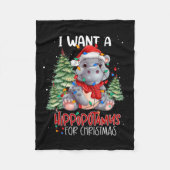 Couverture Polaire Je Veux Un Hippopotame Pour Noël Hippo De Noël Pou (Devant)
