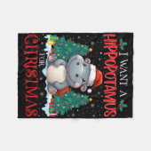 Couverture Polaire Je Veux Un Hippopotame Pour Noël Joyeux Hippo (Devant (Horizontal))