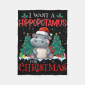 Couverture Polaire Je Veux Un Hippopotame Pour Noël Joyeux Hippo (Devant)