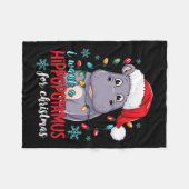 Couverture Polaire Je Veux Un Hippopotame Pour Noël Mignonne (Devant (Horizontal))