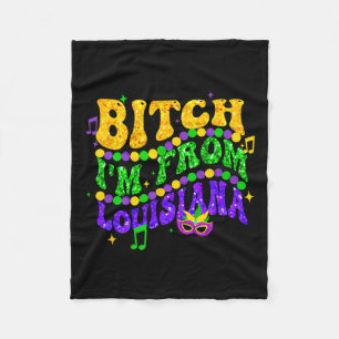 Couverture Polaire Je viens de Louisiana Mardi Gras Fleur De Lis Fat