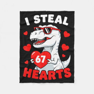 Couverture Polaire Je vole 67 cœurs drôle 67 Saint-Valentin dinosaure