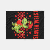 Couverture Polaire Je vole des coeurs Saint Valentin Dinosaure Mignon (Devant (Horizontal))