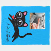 Couverture Polaire Je vole les coeurs mignons Kitty Chat Photo (Devant (Horizontal))