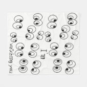 Couverture Polaire Je vous regarde Funny Black and White Eyeballs (Devant (Horizontal))