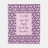 Couverture Polaire JE VOUS REMERCIE, SEIGNEUR. | Feuilles violets | A (Devant)