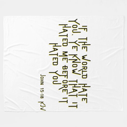 Couverture Polaire Jean 15:18 KJV Bible Scripture Verse (Devant (Horizontal))