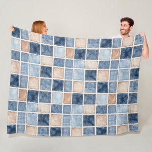 Couverture Polaire Jean bleu en denim de crème factice