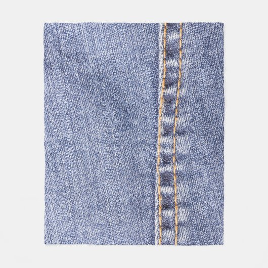 Couverture Polaire Jeans bleus : texture cousue détaillée. (Devant)