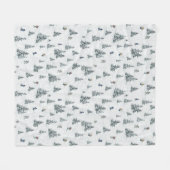 Couverture Polaire Jellyfish et anémones éthériques en Turquoise et r (Devant (Horizontal))