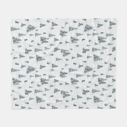 Couverture Polaire Jellyfish et anémones éthériques en Turquoise et r (Devant (Horizontal))