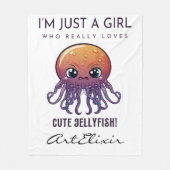 Couverture Polaire Jellyfish, je suis juste une fille qui aime (Devant)