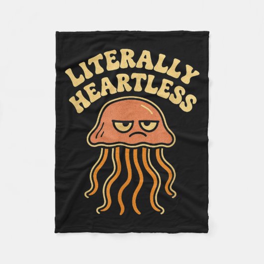 Couverture Polaire Jellyfish Literally Heartless Funny Cute Sea Pun  (Devant)