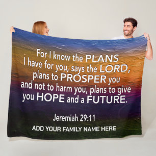Couverture Polaire Jer 29v11 JE CONNAIS LES PLANS La Bible chrétienne