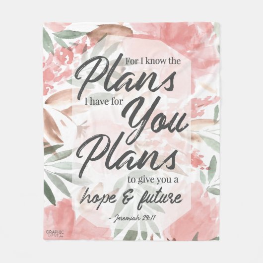 Couverture Polaire Jeremiah 29:11 Écriture : GraphicLoveShop (Devant)