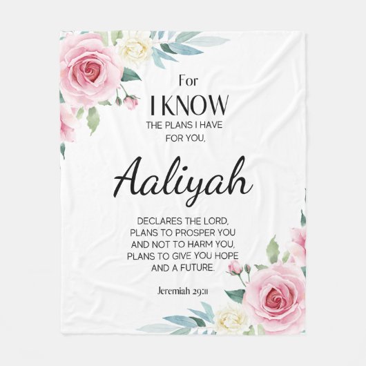 Couverture Polaire Jeremiah 29:11 Rose Personnaliser (Devant)