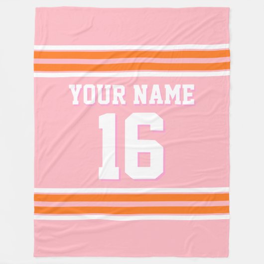 Couverture Polaire Jersey Sport Blanc Orange citrouille (Devant)