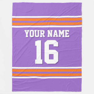 Couverture Polaire Jersey Sport Blanc Orange citrouille