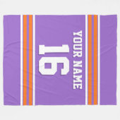 Couverture Polaire Jersey Sport Blanc Orange citrouille (Devant (Horizontal))