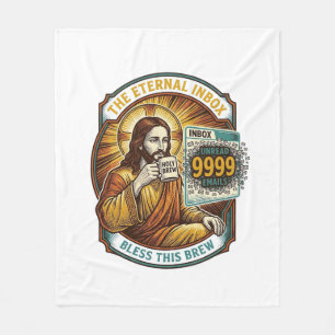 Couverture Polaire Jésus 9999 Emails Non Lus Boîte de Réception Zéro 