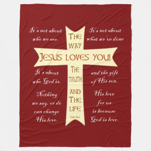 Couverture Polaire Jesus Blanket - Fleece rouge (Devant)