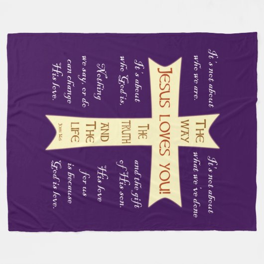 Couverture Polaire Jésus Blanket - Fleece violette (Devant (Horizontal))