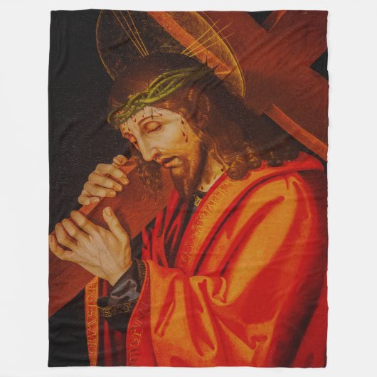 Couverture Polaire Jesus carrying the cross woven polar blanquet (Devant)