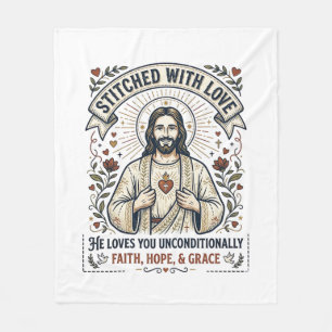 Couverture Polaire Jésus Couture Tricotage Chemise Graphique Chrétien