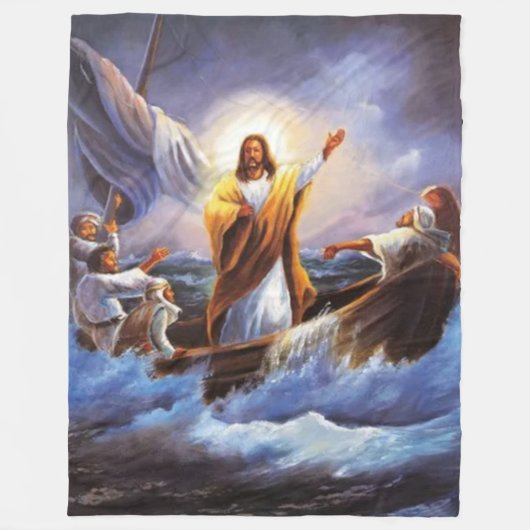 Couverture Polaire JÉSUS dans un BATEAU (Devant)