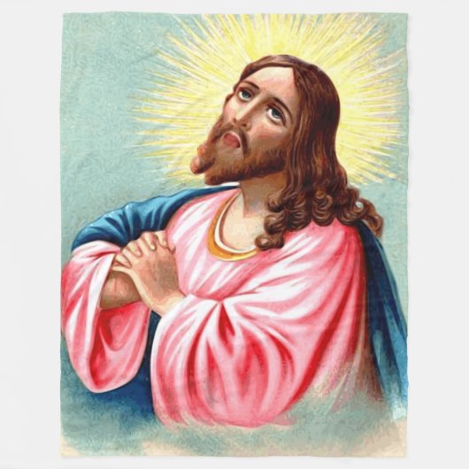 Couverture Polaire JÉSUS en PRIÈRE (Devant)