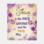 Couverture Polaire Jésus est le seul Sauveur, Flore Frontière Fleur (Devant)