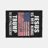 Couverture Polaire Jésus est mon roi Trump est mon président (Devant (Horizontal))