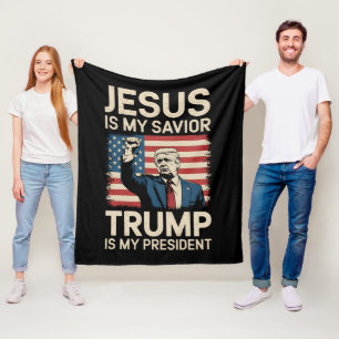 Couverture Polaire Jésus est mon sauveur Trump est mon président 47 É