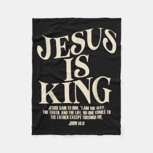 Couverture Polaire Jésus est roi verset biblique Jean 14_6 Dieu chrét
