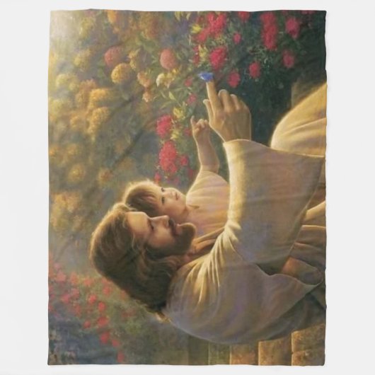 Couverture Polaire JÉSUS et BÉBÉ (Devant)