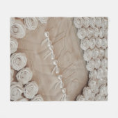 Couverture Polaire JESÚS Fleece & Sherpa Blanket - Roses blanches (Devant (Horizontal))