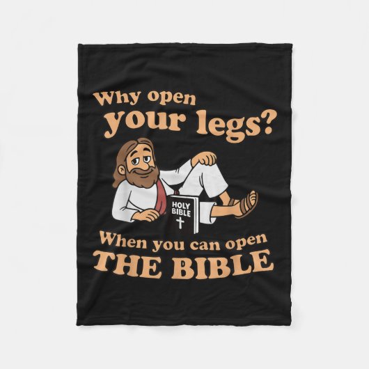 Couverture Polaire Jésus groovy Pourquoi ouvrir tes jambes quand tu p (Devant)