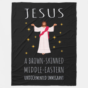 Couverture Polaire Jésus immigré clandestin à la peau brune I