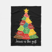Couverture Polaire Jesus Is The Gift Christmas Tree Patchwork Scriptu (Devant)