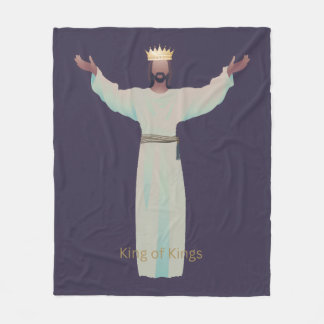 Couverture Polaire Jesus "King of Kings" Blanket, Christian Gifts