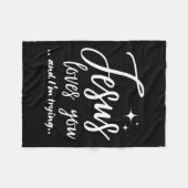 Couverture Polaire Jesus Loves You And I'm Trying Funny Christian Eva (Devant (Horizontal))