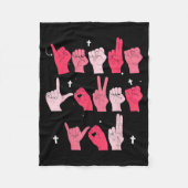 Couverture Polaire Jesus Loves You Asl Sign Language Christian Valent (Devant)