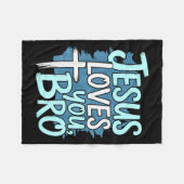 Couverture Polaire Jesus Loves You Bro Christian Religious  (Devant (Horizontal))